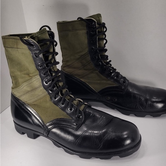 GENESCO Black and Green Men\'s Combat size 13 pre owned Exellent condition main image 6